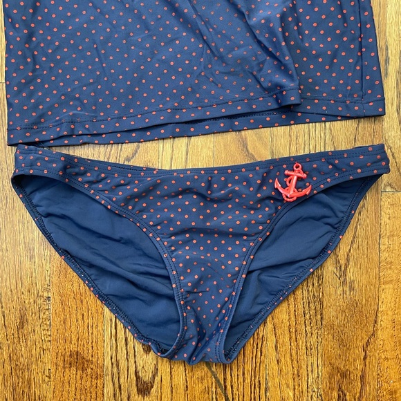 Zimmermann Navy And Red Polka Dot Tankini - Picture 3 of 8